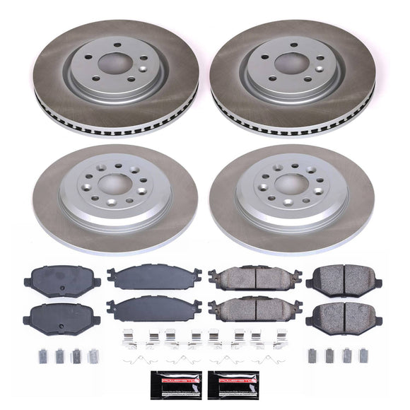 PowerStop Semi-Coated Rotor and Low-Dust Ceramic Brake Pad Kit