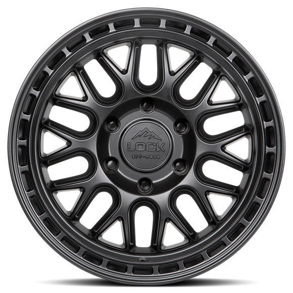 17x9 Lock Off-Road Onyx Matte Black Matte Black Ring 6x139.7 ET-12 Wheel