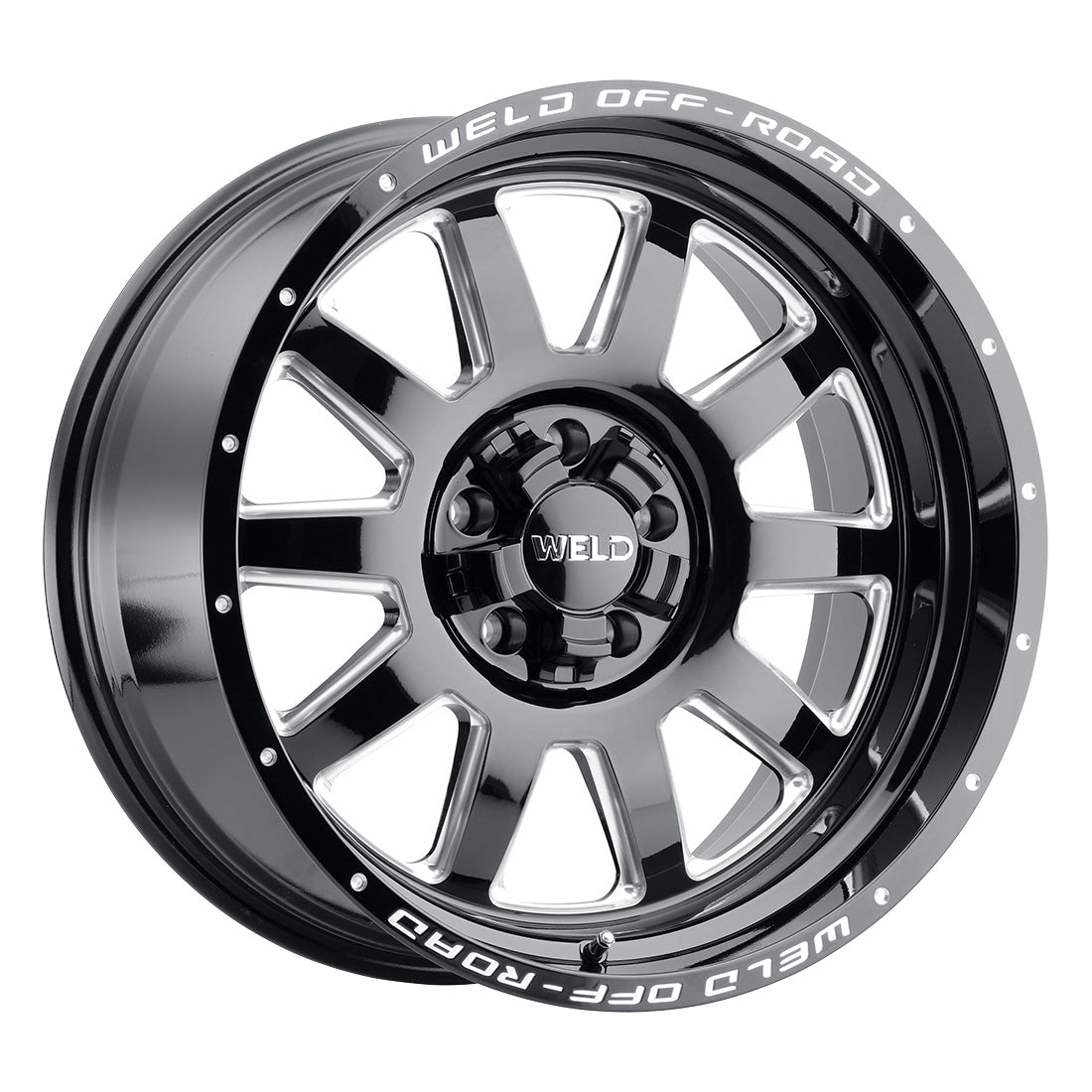 20x10 WELD Off-Road Stealth Black Mill 5x114.3 5x127 5x4.5 5x5 ET-18 Wheel