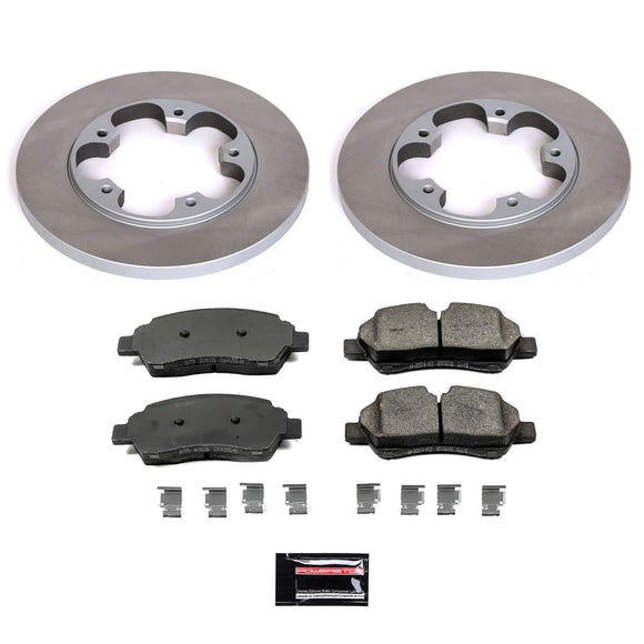 PowerStop Semi-Coated Rotor and Low-Dust Ceramic Brake Pad Kit
