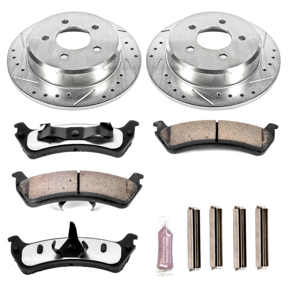 PowerStop Z36 Carbon-Fiber Ceramic Brake Pad with Drilled and Slotted Rotor Kit