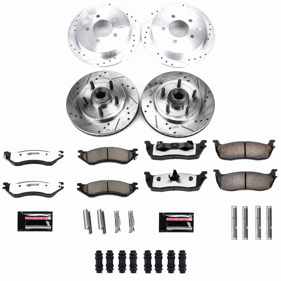 PowerStop Z36 Carbon-Fiber Ceramic Brake Pad with Drilled and Slotted Rotor Kit