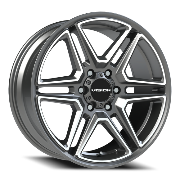 20x9 Vision 476 Wedge Gun Metal Machined Face Wheel 6x135 ET30 CB87.1