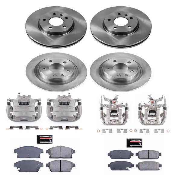 PowerStop OE Stock Replacement Low-Dust Ceramic Brake Pad, Rotor and Caliper Kit