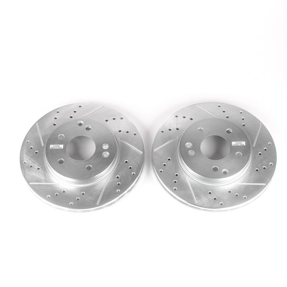 PowerStop Evolution Drilled Slotted Rotors Pair Front For Mercedes-Benz E300