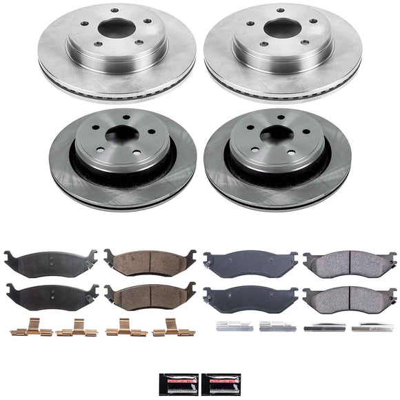 PowerStop OE Stock Replacement Low-Dust Ceramic Brake Pad and Rotor Kit
