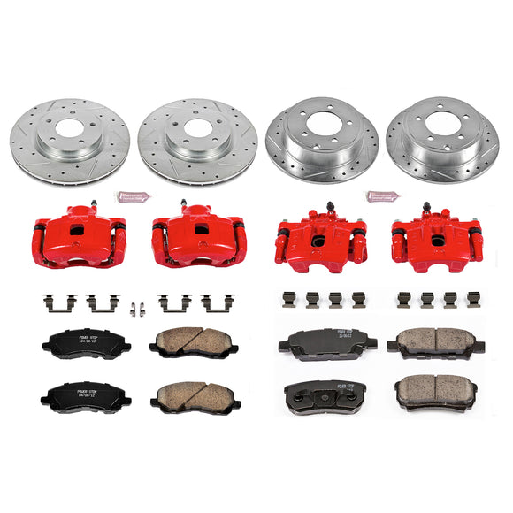 PowerStop Z23 Daily Driver Carbon-Fiber Ceramic Pads Drilled & Slotted Rotor & C