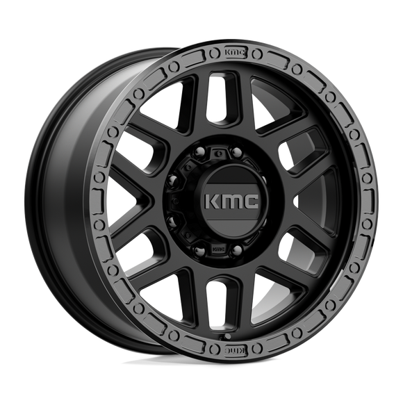 18X9 KMC KM544 MESA Satin Black With Gloss Black Lip 8X180 ET18 wheel/rim