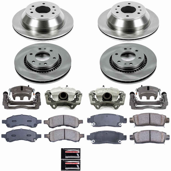 PowerStop OE Stock Replacement Low-Dust Ceramic Brake Pad, Rotor and Caliper Kit