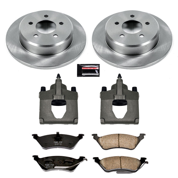 PowerStop OE Stock Replacement Low-Dust Ceramic Brake Pad, Rotor and Caliper Kit