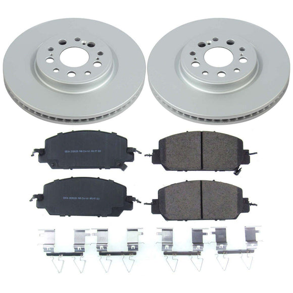 PowerStop Genuine Geomet Coated Rotor and Low-Dust Ceramic Brake Pad Kit