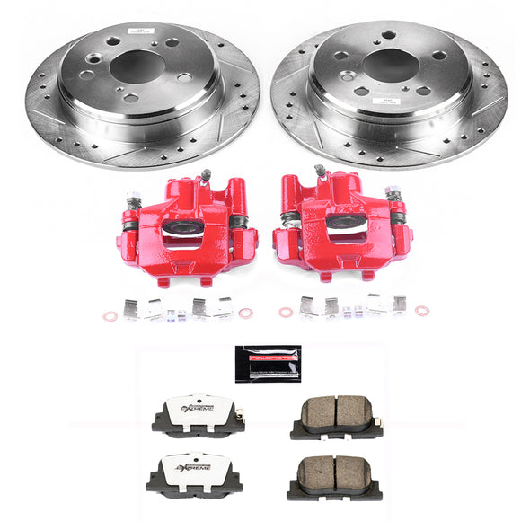 PowerStop Z26 Street Performance Ceramic Brake Pad, Drilled Slotted Rotor, and C