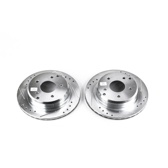 PowerStop Evolution Drilled Slotted Rotors Pair Rear For Chevrolet Corvette