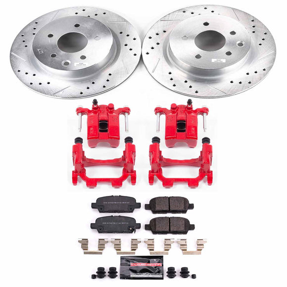PowerStop Z23 Daily Driver Carbon-Fiber Ceramic Pads Drilled & Slotted Rotor & C
