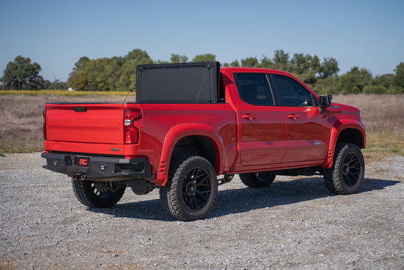 Rough Country Hard Tri-Fold Flip Up Bed Cover 5'10" For Chevy GMC 1500 19-23