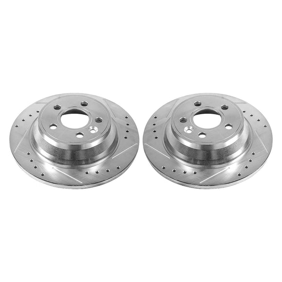 PowerStop Evolution Drilled Slotted Rotors Pair Rear For Volvo S80