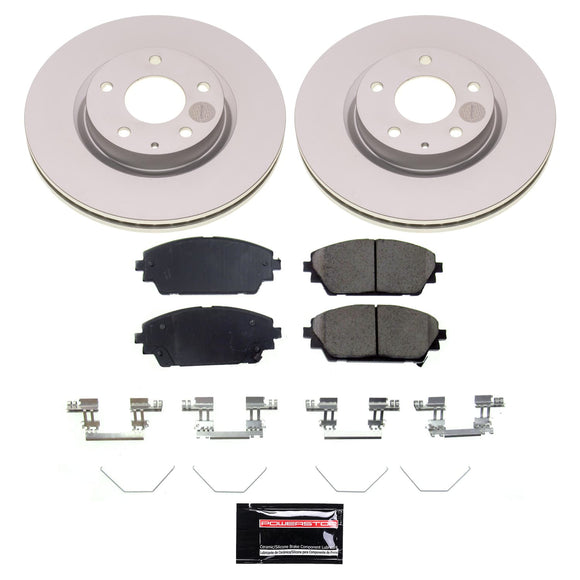 PowerStop Genuine Geomet Coated Rotor and Low-Dust Ceramic Brake Pad Kit