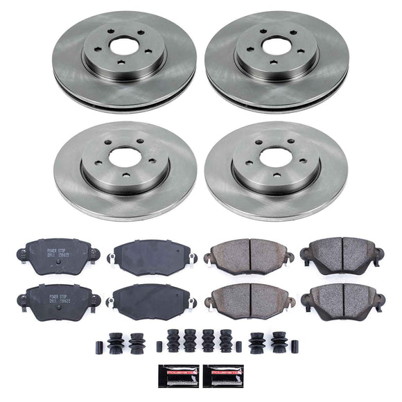 PowerStop OE Stock Replacement Low-Dust Ceramic Brake Pad and Rotor Kit
