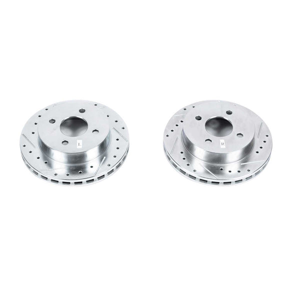 PowerStop Evolution Drilled Slotted Rotors Pair Rear For Ford Thunderbird
