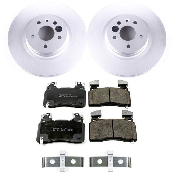 PowerStop Genuine Geomet Coated Rotor and Low-Dust Ceramic Brake Pad Kit