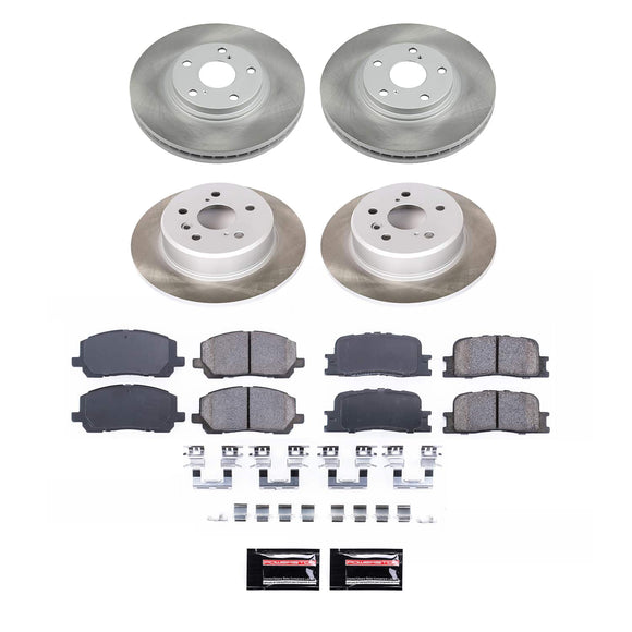 PowerStop Semi-Coated Rotor and Low-Dust Ceramic Brake Pad Kit