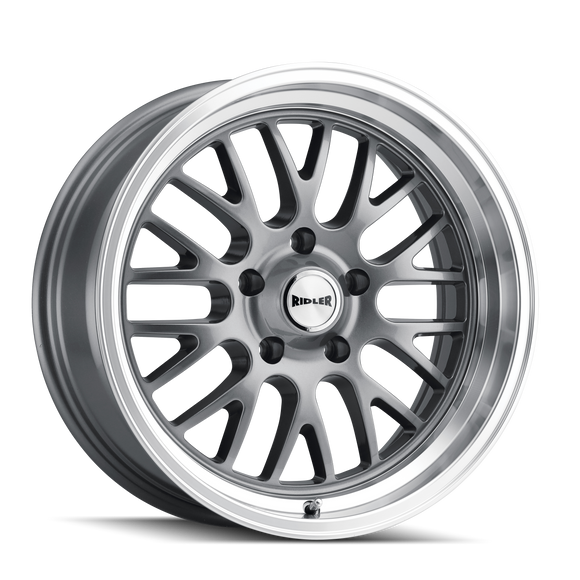 20x8.5 Ridler 607 Grey With Machined Lip 5x120.65 ET0 wheel rim