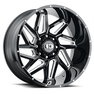 20x10 Vision 361 Spyder Gloss Black Milled Spoke Wheel 8x170 ET-25 CB125.2
