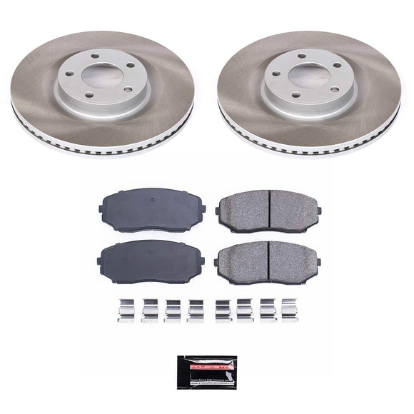 PowerStop Semi-Coated Rotor and Low-Dust Ceramic Brake Pad Kit