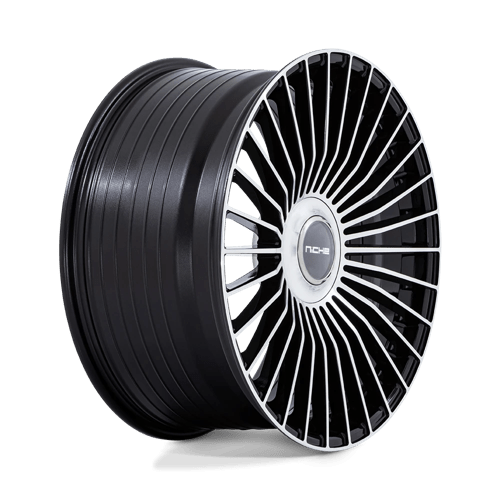 22X10 Niche NC282 Serene Gloss Black W/ Machined Face 5x112 ET35 Wheel Rim