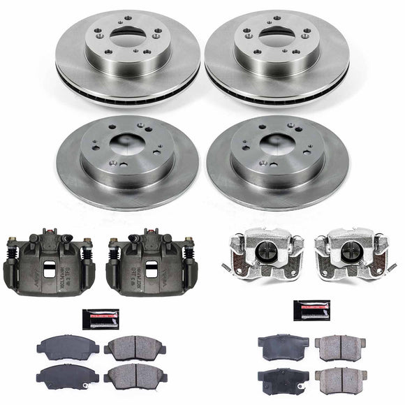 PowerStop OE Stock Replacement Low-Dust Ceramic Brake Pad, Rotor and Caliper Kit