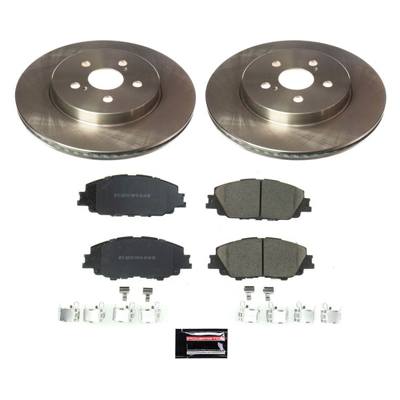 PowerStop OE Stock Replacement Low-Dust Ceramic Brake Pad and Rotor Kit