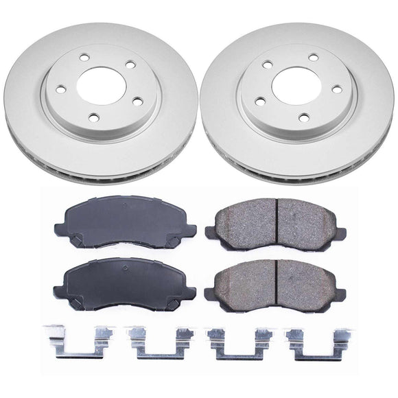 PowerStop Genuine Geomet Coated Rotor and Low-Dust Ceramic Brake Pad Kit