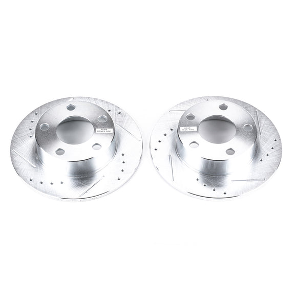 PowerStop Evolution Drilled Slotted Rotors Pair Rear For Audi A6 Quattro