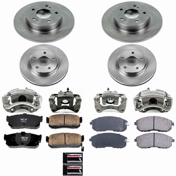 PowerStop OE Stock Replacement Low-Dust Ceramic Brake Pad, Rotor and Caliper Kit