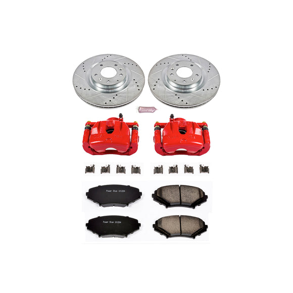PowerStop Z23 Daily Driver Carbon-Fiber Ceramic Pads Drilled & Slotted Rotor & C