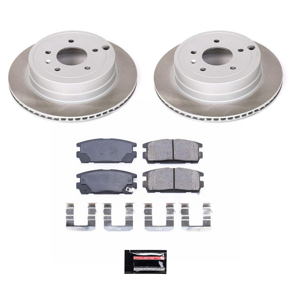 PowerStop Semi-Coated Rotor and Low-Dust Ceramic Brake Pad Kit