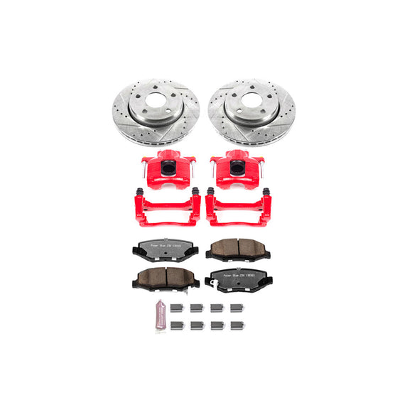 PowerStop Z36 Truck and SUV Ceramic Brake Pad, Drilled & Slotted Rotor, and Cali