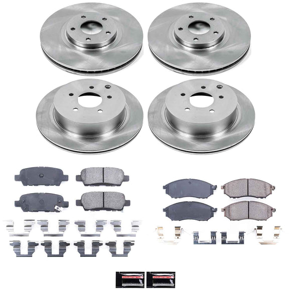 PowerStop OE Stock Replacement Low-Dust Ceramic Brake Pad and Rotor Kit