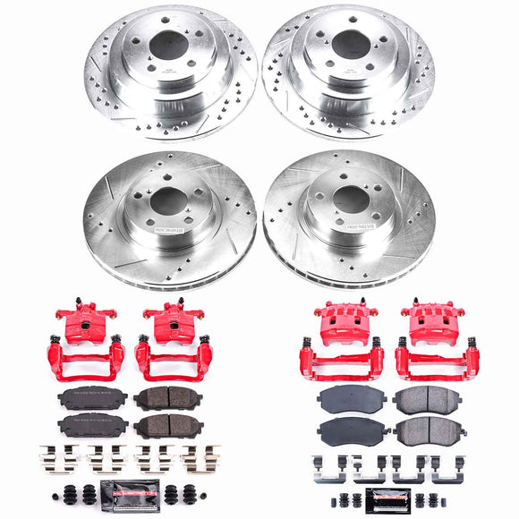 PowerStop Z23 Daily Driver Carbon-Fiber Ceramic Pads Drilled & Slotted Rotor & C