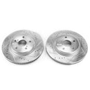 PowerStop Evolution Drilled Slotted Rotors Pair Front For Toyota Camry