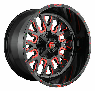 20x10 Fuel Off-Road D612 Stroke Gloss Black Red Tinted Clear 5x114.3 ET-18 Wheel