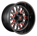 20x10 Fuel Off-Road D612 Stroke Gloss Black Red Tinted Clear 5x114.3 ET-18 Wheel