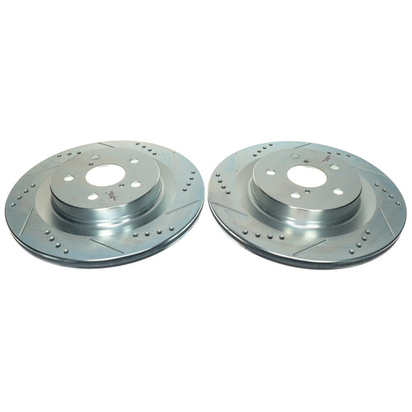 PowerStop Evolution Drilled Slotted Rotors Pair Rear For Toyota Sienna