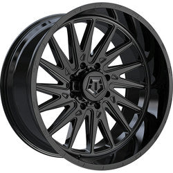 22x10 TIS 547B Gloss Black w/ Milled Lip Logo 6x139.7 6x5.5 ET10 Wheel Rim