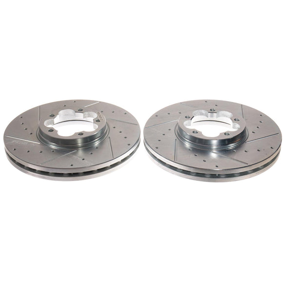 PowerStop Evolution Drilled Slotted Rotors Pair Front For Ford Transit-150