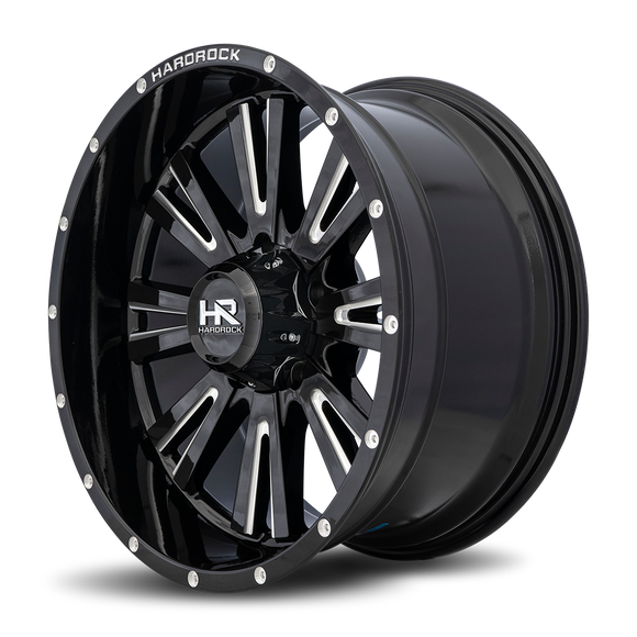 20x10 Hardrock Spine XPosed Gloss Black Milled 6x135 ET-19 wheel/rim