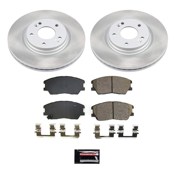 PowerStop Semi-Coated Rotor and Low-Dust Ceramic Brake Pad Kit