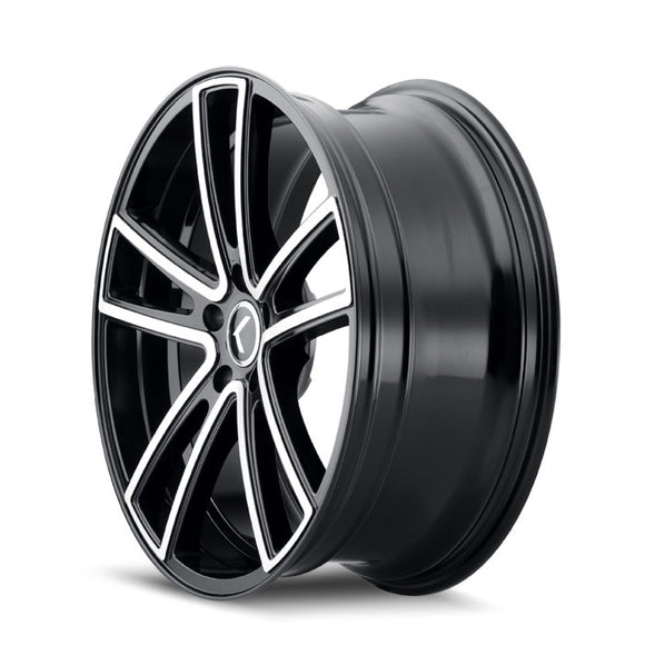 17x8 Kraze KR190 Lusso Gloss Black Machined 5x115 ET38 Wheel Rim