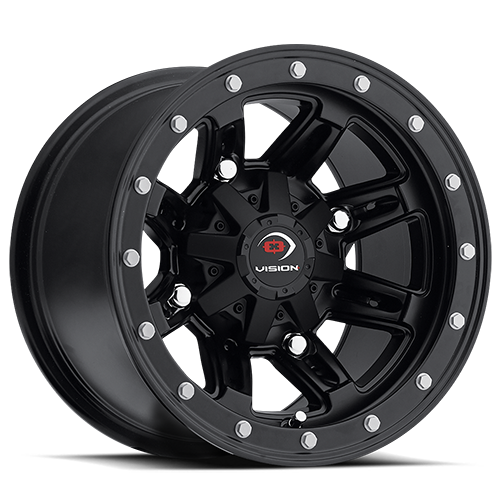 12x8 Vision 550 Five Fifty Matte Black 4x156 ET-10.2 Wheel Rim