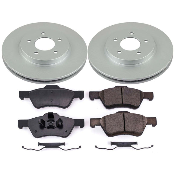 PowerStop Genuine Geomet Coated Rotor and Low-Dust Ceramic Brake Pad Kit